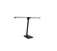 Akynite LED Desk Lamp for Home Office, Double Head Desk Light with Timer, 5 Color Modes 10 Brightness Foldable Table Lamp with USB Charging Port for Reading Study Crafts