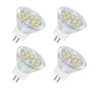 Akynite MR11 GU4 2W LED Cool White 6000K, 250LM, AC DC 12V-24V, 120° Angle with Glass Cover, MR11 10W-20W Halogen Replacement, Energy Saving 35mm GU4 12V Spotlight Bulb for Cooker Hood, 4pcs