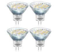Akynite MR11 GU4 2W LED Cool White 6000K, 35mm Small Size, 250LM, AC DC 12V-24V, 120° Angle with Glass Cover, MR11 10W-20W Halogen Replacement, No Flicker GU4 12V Spotlight Under Cabinet Bulb, 4pcs