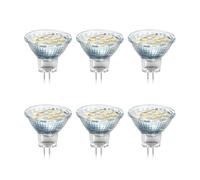 Akynite MR11 GU4 2W LED Cool White 6000K, 35mm Small Size, 250LM, AC DC 12V-24V, 120° Angle with Glass Cover, MR11 10W-20W Halogen Replacement, No Flicker GU4 12V Spotlight Under Cabinet Bulb, 6pcs