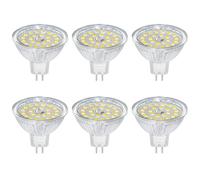 Akynite MR16 GU5.3 12V 5W LED Natural White 4000K, 500LM, 50mm, AC DC 12V, 120° Wide Angle, GU5.3 35W 50W Halogen Replacement, MR16 LED Spotlight Bulbs for Kitchen Cabinet, not dimmable, Pack of 6