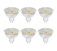 Akynite MR16 GU5.3 12V 5W LED Warm White 3000K, 500LM, 50mm, AC DC 12V, 120° Beam Angle, GU5.3 35W 50W Halogen Replacement, LED Spotlight Bulbs for Kitchen, not dimmable, Pack of 6