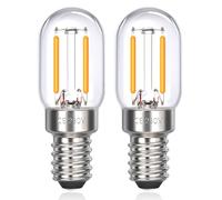 T22 LED E14 Fridge Bulbs 2W Warm White 2700K, 200LM, SES Pygmy Bulbs Replacement for E14 Refrigerator Bulb 15W 230V, Small Screw COB Filament Candle Bulbs Salt Lamp Night Light Bulbs, Pack of 2