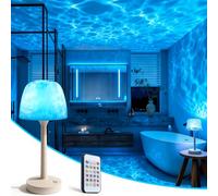 Akynite Waterproof Shower Light with Water Ripple Effect, 16 RGB Color Changing, Spa-Like Shower Lamp with Touch & Remote Control, Rechargeable Table Light for Bathroom Bedroom Decor
