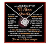 Al Amor De Mi Vida Mi Alma Gemela, Regalo Para Esposa O Novia, Joyería Para Su Regalo De Cumpleaños, Aniversario O Regalo De Navidad, Collar Con Nudo De Amor, Joyería Para Mujeres Con Una Tarjeta Y
