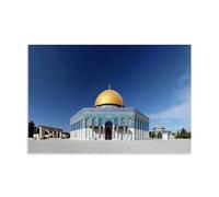 Al Aqsa Mosque in Jerusalem Under Clear Sky Poster Decorative Painting Print Picture Canvas Wall Art Bedroom Office Living Room Decoration 12x18inch(30x45cm)