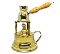 Al Bramony Brass Turkish Greek Coffee Alcohol Burner Maker Table Top Tabletop With Brass Handle Arabian Solid Large Size Hand Hammered Handmade Egyptian Decanter + Pot Ibrik Size N02 (Capacity 2 Cup)