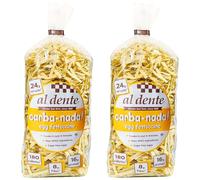 AL DENTE Carba-Nada Egg Fettuccine, Lower Carb, 16g High Protein, Cage Free Eggs, Non-GMO, Artisanal, Homemade Taste & Texture, 10oz Bags (Pack of 2)