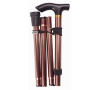 AL-FAHMI Aluminum Folding Walking Stick, Easy Fold Walking Cane, Lightweight Flexible and Durable Walking Aid Mobility Aid Collapsible Walking Stick (Copper/Brown)