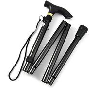 AL-FAHMI Aluminum Folding Walking Stick, Easy Fold Walking Cane, Lightweight Flexible and Durable Walking Aid Mobility Aid Collapsible Walking Stick (Black)