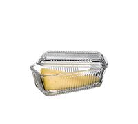 AL-FAHMI Rectangle & Round Glass Butter Dish - Stylish Butter with Lid Easy to Use and 100% Food Safe (Rectangle)