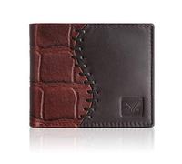 AL FASCINO Wallet for Men Stylish Purse for Men RFID Wallet slim wallet for men Purse for Me cwallet for men leather Card wallet for men Genuine Leather Wallet Mens, Wallets for Men, brown, Croco