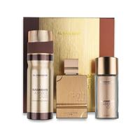 Al Haramain Amber Oud Gold Edition Luxury Gift Set | Includes 75ml & 30ml Perfume + 200ml Body Spray | Elegant Unisex Fragrance with Rich Citrus & Amber Notes