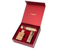 Al Haramain Amber Oud Ruby Edition Gift Set - Luxury Unisex Fragrance | Eau de Parfum 75ml + Travel Size 30ml + Deodorant Body Spray 200ml | Long-Lasting Scent | Premium Arabic Perfume Gift Box