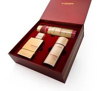 Al Haramain Amber Oud Ruby Edition Gift Set - Luxury Unisex Fragrance | Eau de Parfum 75ml + Travel Size 30ml + Deodorant Body Spray 200ml | Long-Lasting Scent | Premium Arabic Perfume Gift Box