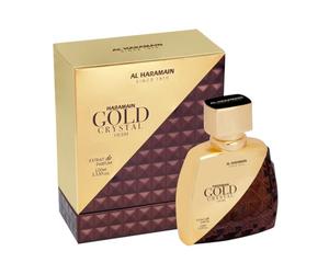 Al Haramain Gold Crystal Oudh Extrait De Parfum 100ml | Luxury Arabian Oud Perfume for Women & Men | Long Lasting Floral Oriental Amber Fragrance | Elegant Gift Choice