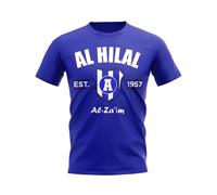 Al-Hilal Men's Personalised Al Hilal Established Football T-Shirt Royal in Blue | Size: Medium Al-Hilal Blue M