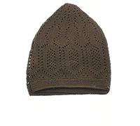 AL ITTIHAF - Mens TAQIYAH Skull Cap-Kufi HAT Breathable and Light Weight Prayer TOPI (Brown)