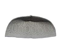 AL ITTIHAF - Mens TAQIYAH Skull Cap-Kufi HAT Breathable and Light Weight Prayer TOPI (Light Grey)