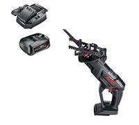 AL-KO PS 1815 Cordless Hand Saw 18 V Li-Ion (Battery and Charger Included), 15 cm Cutting Thickness, Stroke Number 2500 per Minute, with LED Work Light