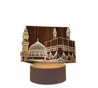 Al-Muallim Books Acrylic USB Islamic 3D LED Night Lamp - Kaaba & Masjid Nabawi Design
