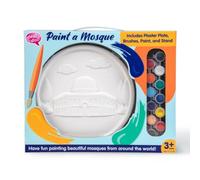 Al-Muallim Books Paint a Mosque Plaster Painting Kit - Islamic Arts & Crafts for Kids - 5 Mosque Designs - Includes Paints, Brushes & Stand - Desi Doll Company (Dome of The Rock - Jerusalem)