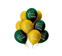 Al-Muallim Books Ramadan Mubarak Kareem Balloons (10 Pack) Helium Quality Ramadhan Party Decorations (Green & Gold)