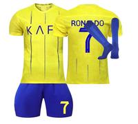 Al NASSR FC Away Jersey 2023-2024, Boys' Football Kit Set Training Shirts Shorts Tracksuit for Kids Soccer Jersey (No.7, Kids 2-3 Years)