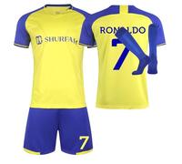 Al NASSR FC Football Kit 2023-2024 - Boys' Tracksuit Set With Training Shirts and Shorts for Kids Age 5-6 (No.7, 4-5 Years)