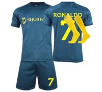 Al NASSR FC Football Kit for Adult/Children, 2022/23 Home Away Soccer Jerseys New Sesson Unisex Activewear Football Kits Boys' Football Training Shirts Shorts and Socks Al NASSR FC Kit (No.7,L)