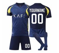 Al NASSR Jersey Kit for Adult&Children 24/25 Home Away Soccer Personalised Jerseys Sesson Unisex Activewear Football Kits Boys' Football Training Shirts Shorts and Socks Tracksuit 3 Sets A02