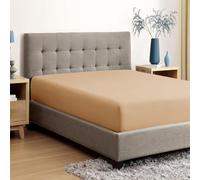 AL NOOR HOME Premium Beige Fitted Sheet - 100% Pure Egyptian Cotton with 300 TC - Hotel Quality 30cm Deep King Fitted Bed Sheet