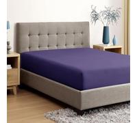 AL NOOR HOME Single Fitted Sheets - 100% Egyptian Cotton - Hotel Quality 300TC - 30cm Deep Navy Blue Fitted Bedsheets