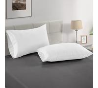 AL NOOR HOME White Pillow Cases 4 Pack - Envelope Closure 100% Egyptian Cotton 200 Thread Count Pillowcases - Hotel Quality Pillow Covers