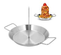 Al Pastor Skewer for Grill, Stainless Steel Vertical Skewer, Brazilian Spit Stand with 3 Removable Spikes (8in 10in 12in), Ideal for Tacos Al Pastor, Shawarma, Kebabs Smoker, Oven