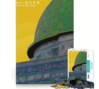 Al Quds Palestine Poster Jigsaw for Teenagers1000 Pieces Calm Game Bright Color Fun Challenge Christmas Surprise (50x75cm)