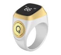 Al salama Tasbih Counter Prayer, 20mm Tasbih Smart Count Ring, Digital Tasbih Zikr Ring for Men Women, Rechargeable Electronic Finger Counter for Prayer(White)