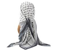 Ala Wrap - Bandana Head Scarf, Kefir Palestine | Breathable Chiffon Hijab Shawl for Women, Black White Chiffon Fabric Desert Kefi Head Neck Scarf Flap Adult Women Men, gray, 説明を参照してください