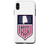 Alabama Baseball Shield Stars and Stripes State Graphic Flag Case for iPhone XS Max