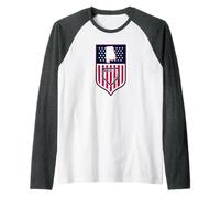 Alabama Baseball Shield Stars and Stripes State Graphic Flag Raglan Baseball Tee