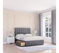 Alabama Coniston Bed Set With No Drawers Mattress & 26" Headboard Sloomy Dark Grey Double