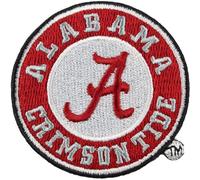 Alabama Crimson Tide Round Logo Iron On Embroidered Patch Large