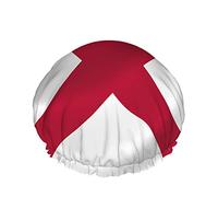 Alabama Flag Shower Cap Water Repellent Bath Hat Reusable Durable Elastic Polyester for Men Women 4.3x10.6 Inch