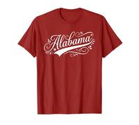 Alabama Floral Script Heart State Pride Feminine Design T-Shirt