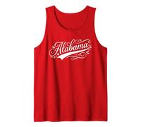 Alabama Floral Script Heart State Pride Feminine Design Tank Top