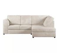 Alabama Jumbo Cord Corner Sofa Cream (Right Hand)