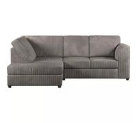 Alabama Jumbo Cord Corner Sofa Grey (Left Hand)