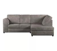 Alabama Jumbo Cord Corner Sofa Grey (Right Hand)