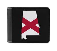 Alabama Map Flag Classic Mens Wallets Women Slim Bifold Wallet
