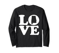Alabama Map Love Graphic Long Sleeve T-Shirt